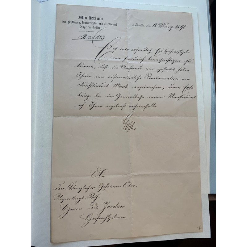 Berlin, 12. November 1890  - Brief mit eigenhändiger Unterschrift