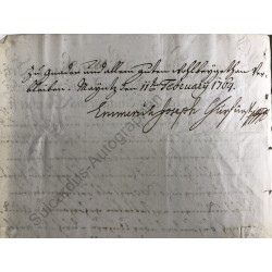 Mainz, 11. Februar 1764 - Brief mit eigenhändiger Unterschrift