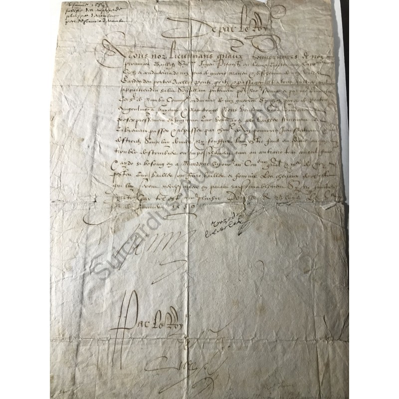Paris, 5. Januar 1589 - Pass mit eigenhändiger Unterschrift