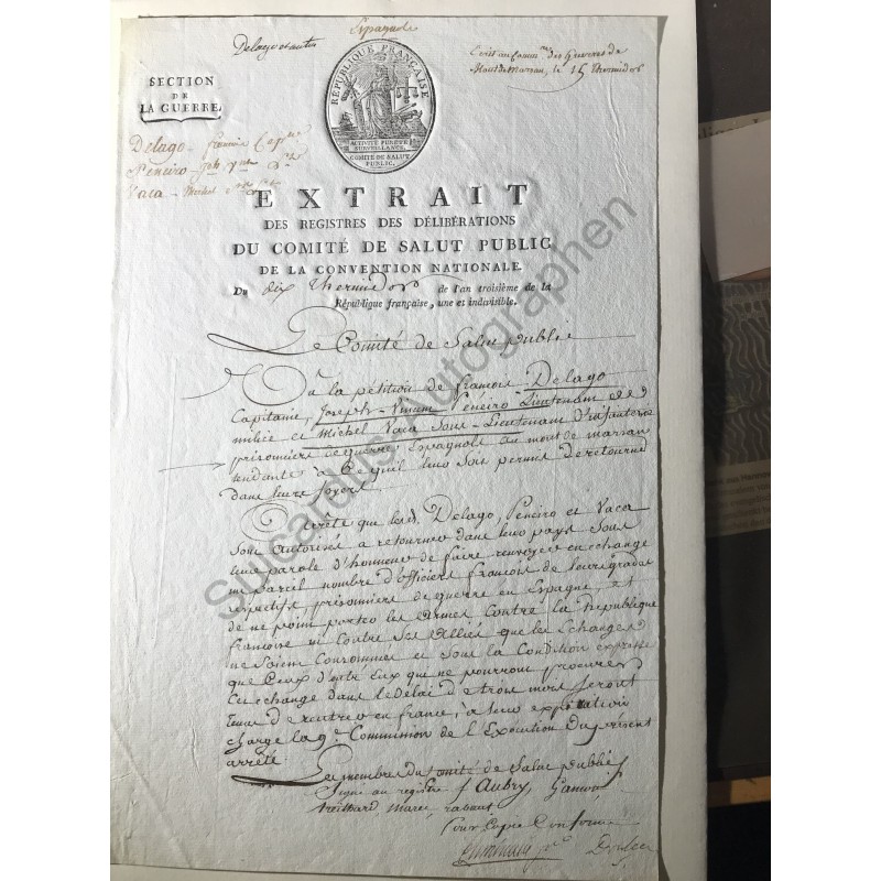 Paris, 28. Juli 1795 - Erlass des Wohlfahrtsausschusses