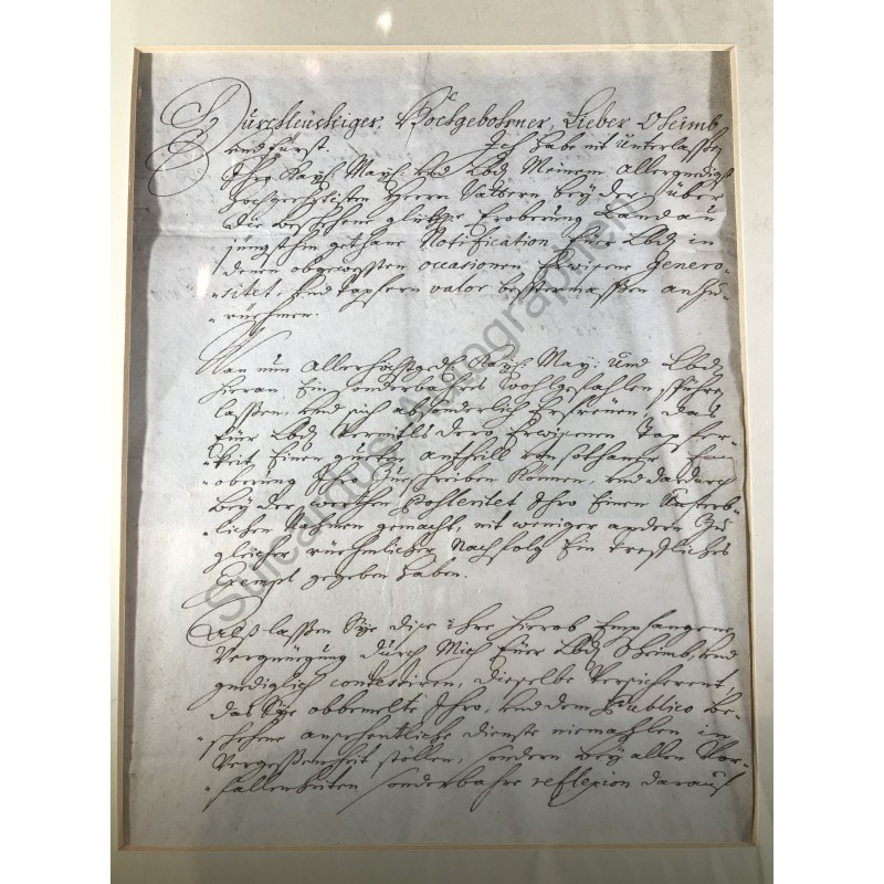 Aschaffenburg, 15.10.1702 - Brief mit eigenhändiger Unterschrift